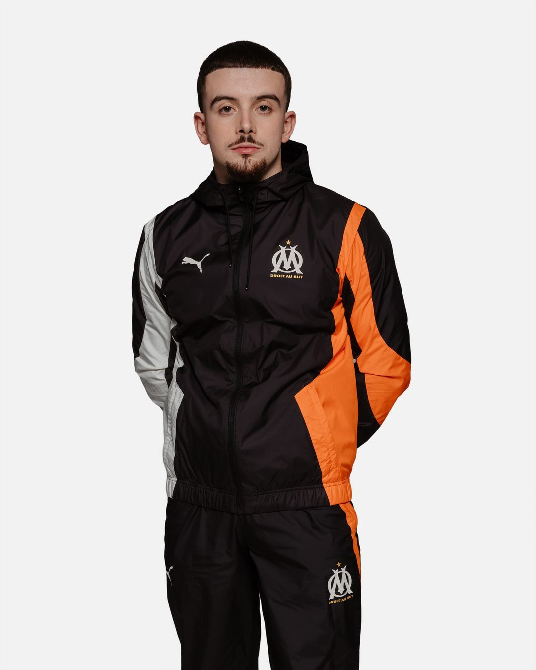 Veste de survêtement OM 2023/2024 - Noir/Orange