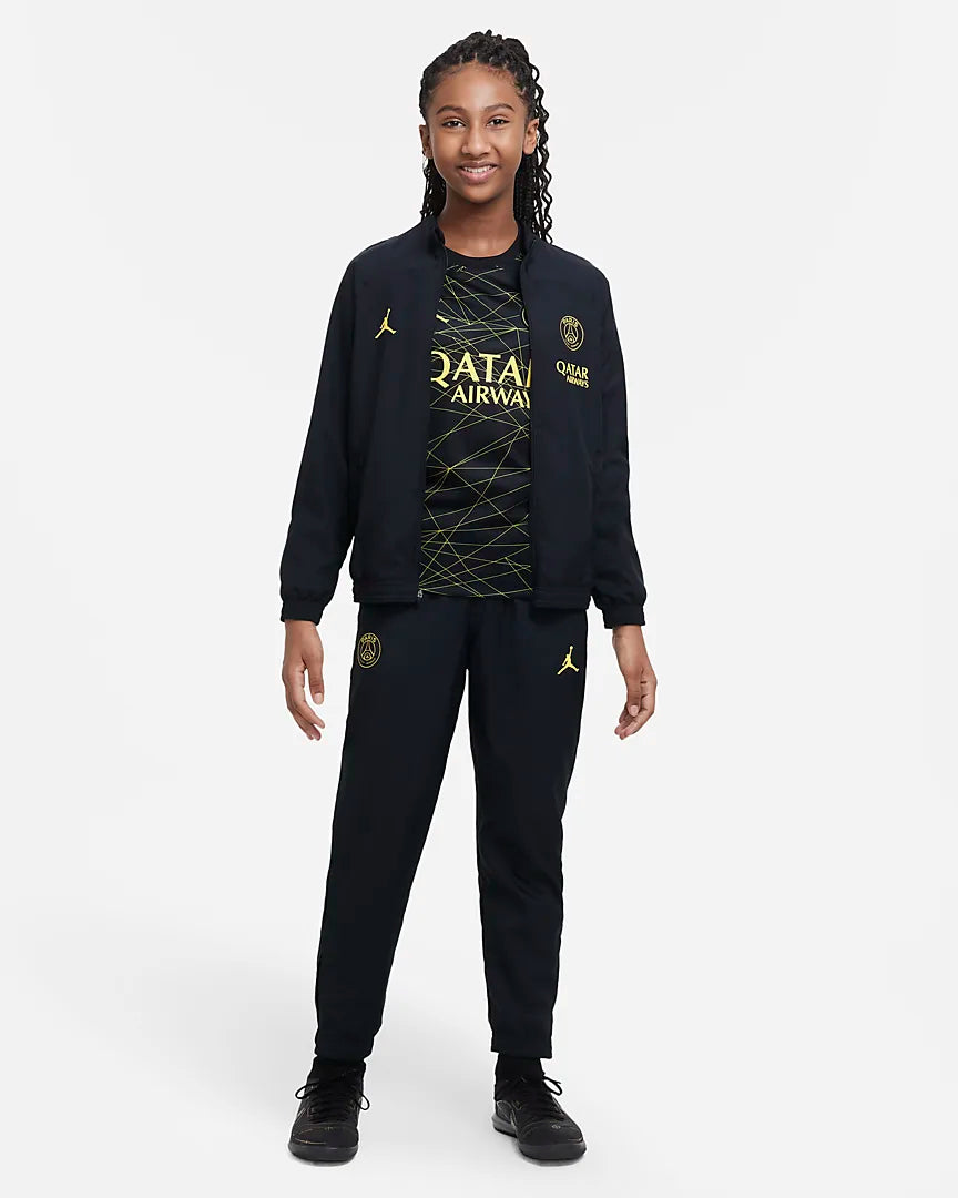 Paris Saint-Germain Survêtement Dri-FIT Strike avec capuche Jordan x PSG -  Noir/Jaune Enfant