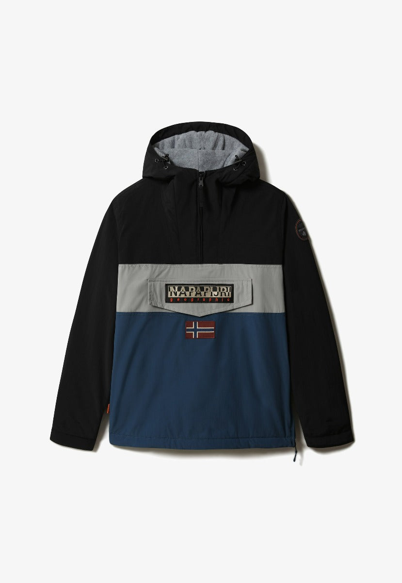 Napapijri Rainforest Block Anorak - Blue/Black/Grey