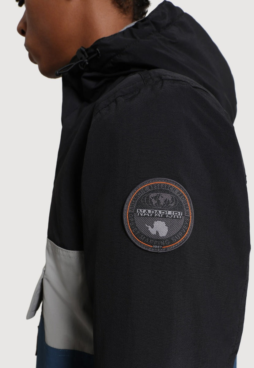 Napapijri Rainforest Block Anorak - Blue/Black/Grey