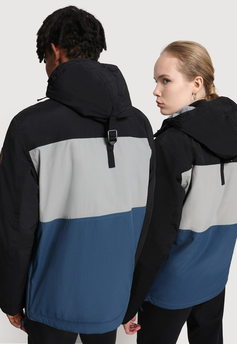 Napapijri Rainforest Block Anorak - Blue/Black/Grey