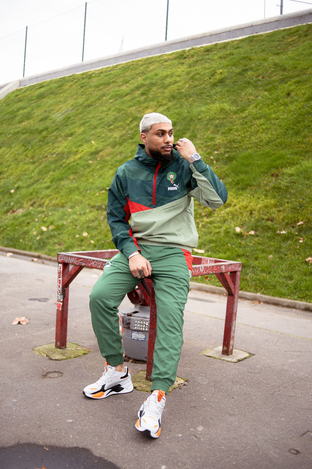 Veste coupe-Vent Maroc 2023 - Vert/Rouge
