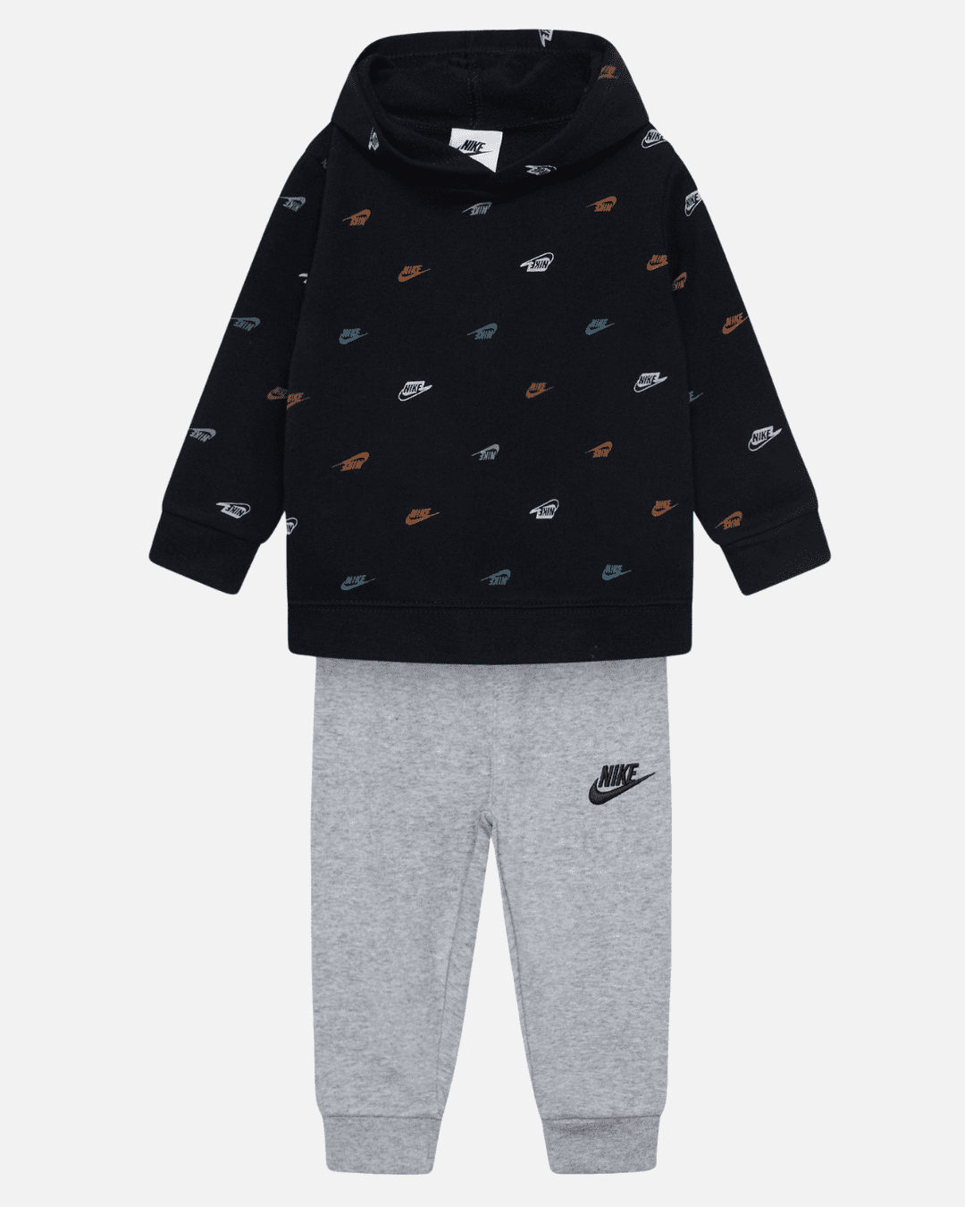 Conjunto Nike Club SSNL AOP para beb Negro Gris Footkorner