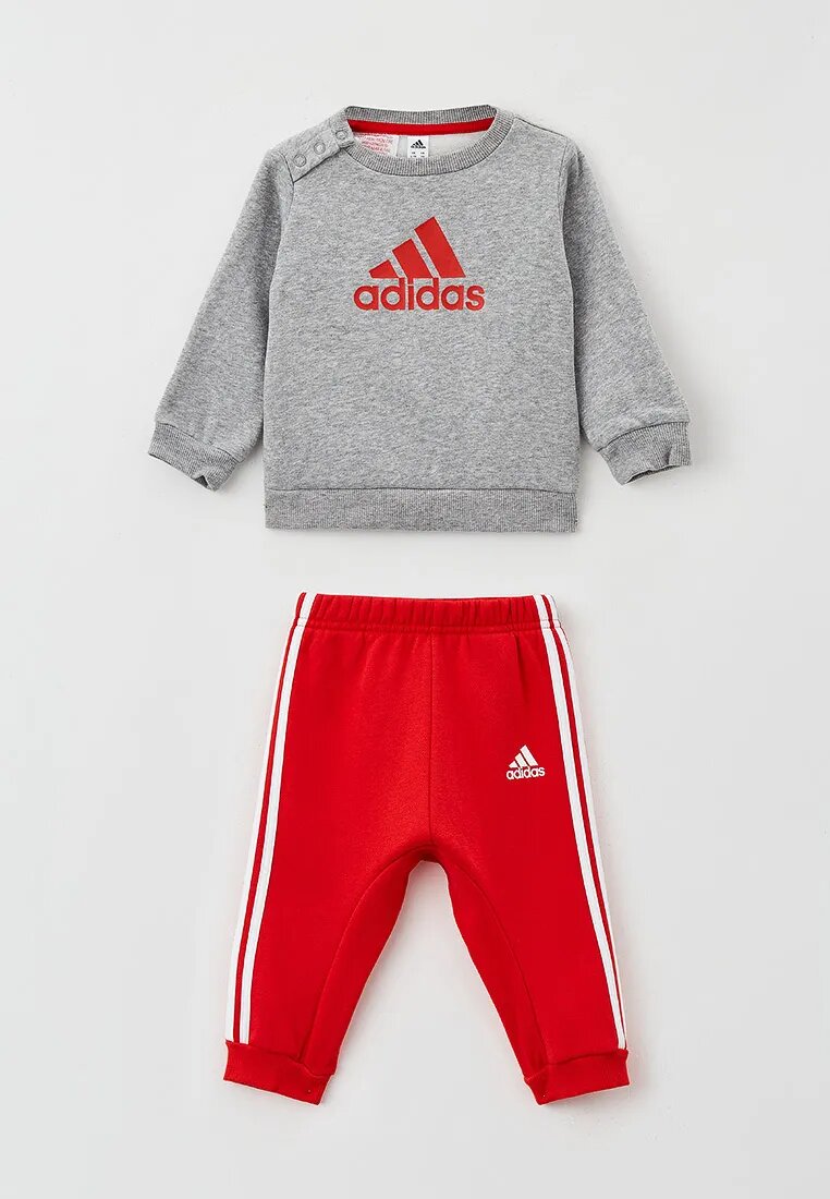 Baby Adidas I Bos Logo Tracksuit Set - Grey/Red – Footkorner