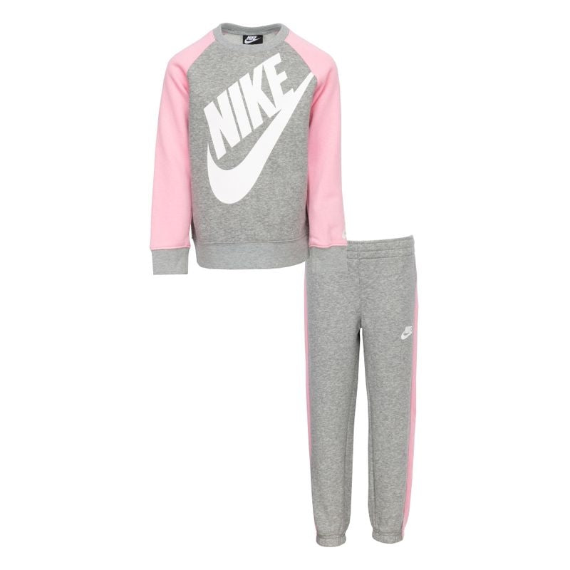 Nike Sportswear Kids Sweatshirt/Pants Set - Grey/Pink