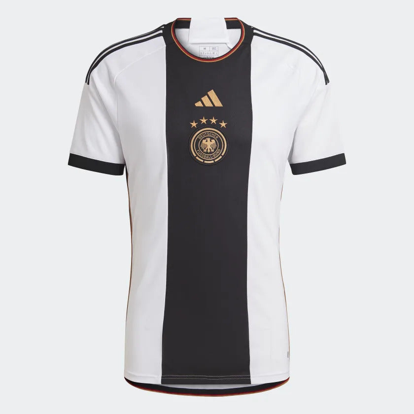 Maillot Domicile Allemagne  2022 - Noir/Blanc/Doré