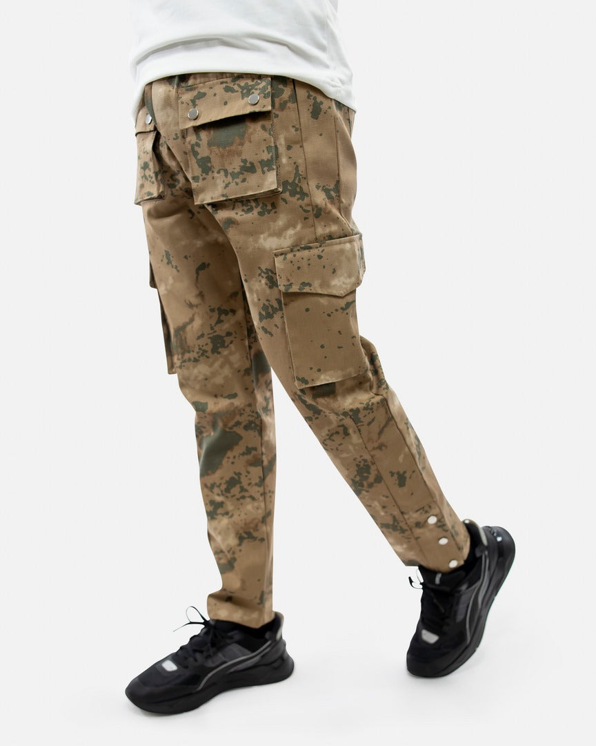 Pantalones cargo de camuflaje ADJ - Marrón
