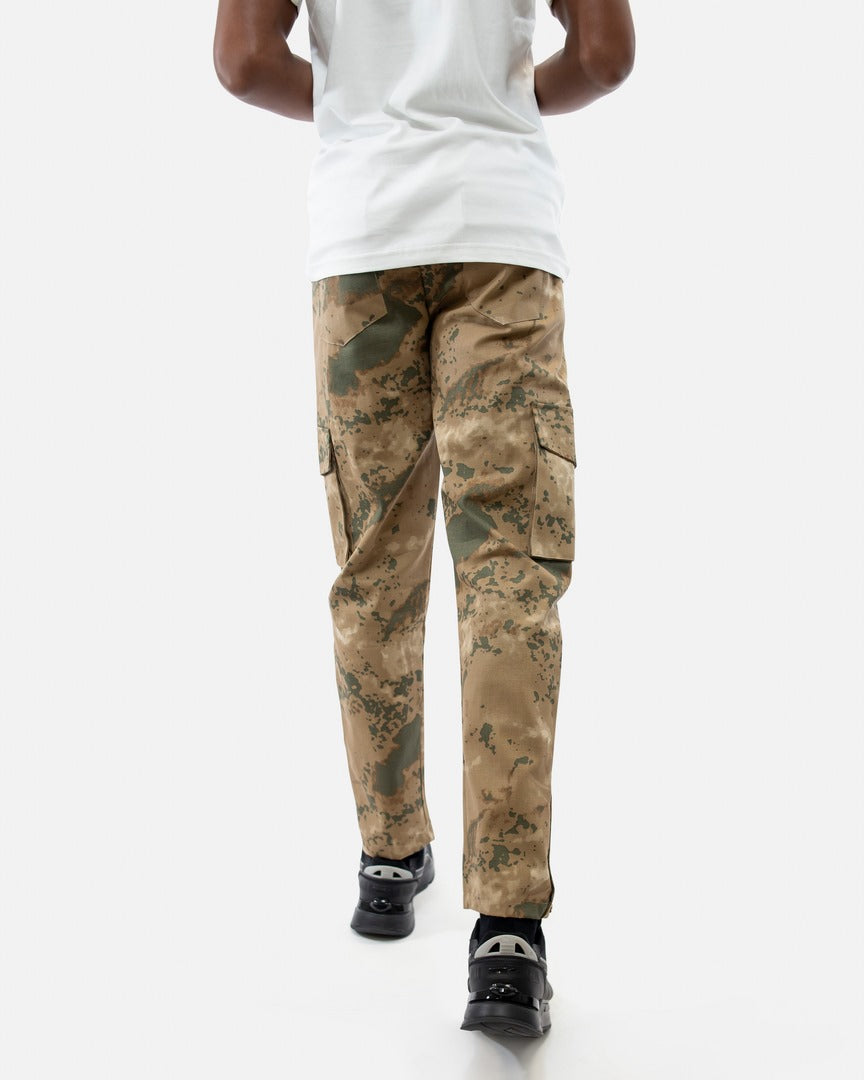 Pantalones cargo de camuflaje ADJ - Marrón
