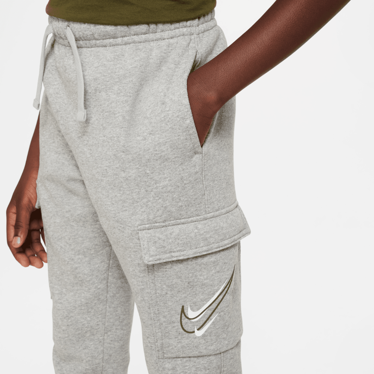 Pantalón Cargo Nike Sportswear Junior - Gris/Blanco/Noir