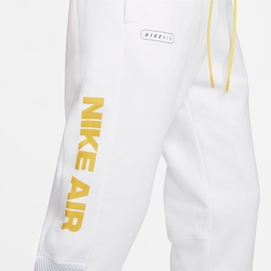 Pantaloni Nike Air Fleece Brushed - Bianco/Oro