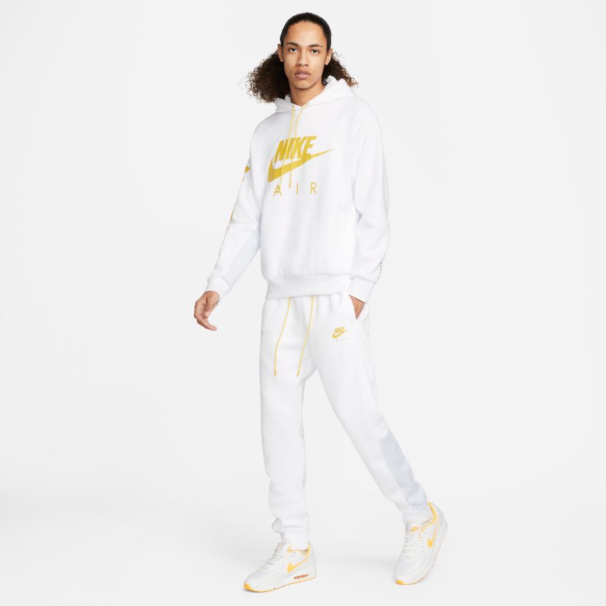 Pantaloni Nike Air Fleece Brushed - Bianco/Oro
