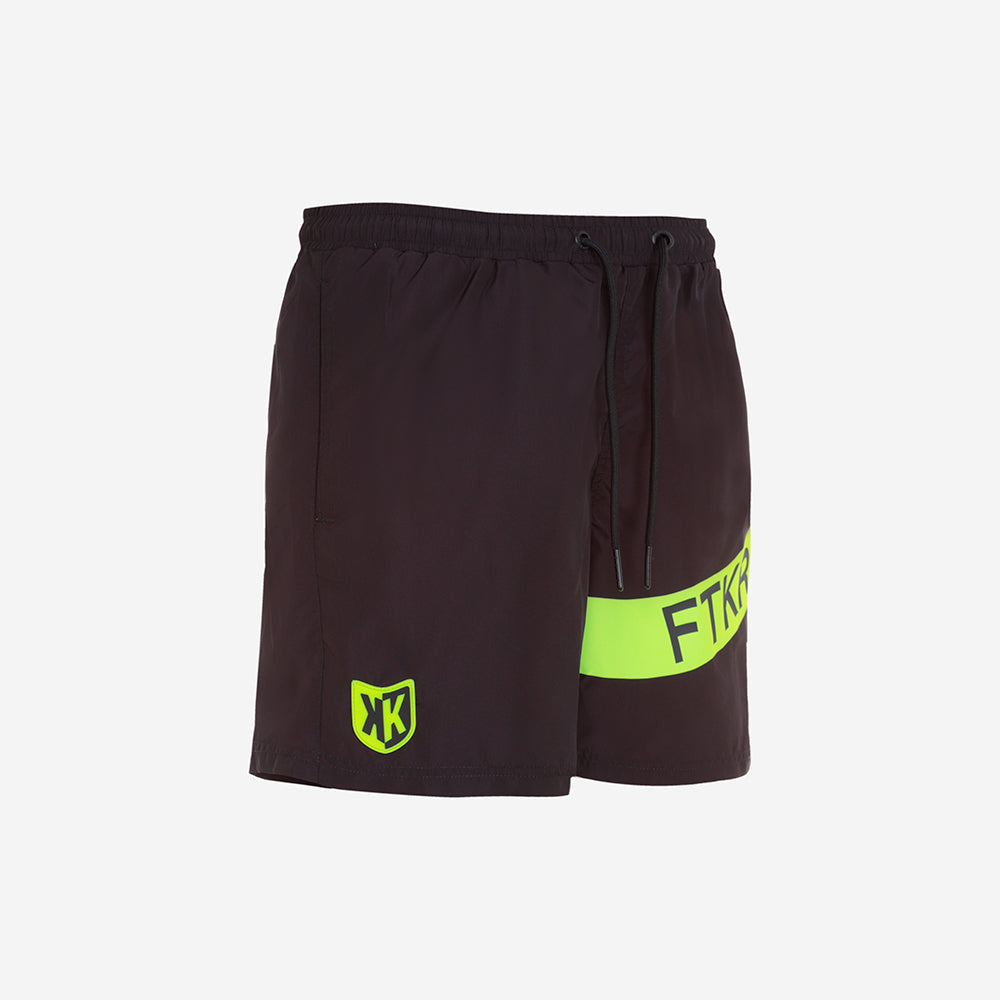 FK Basic Badeanzug – Schwarz/Neongelb