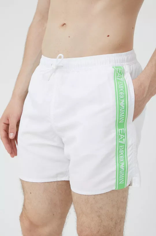 Short de bain Emporio Armani EA7 - Blanc/Vert