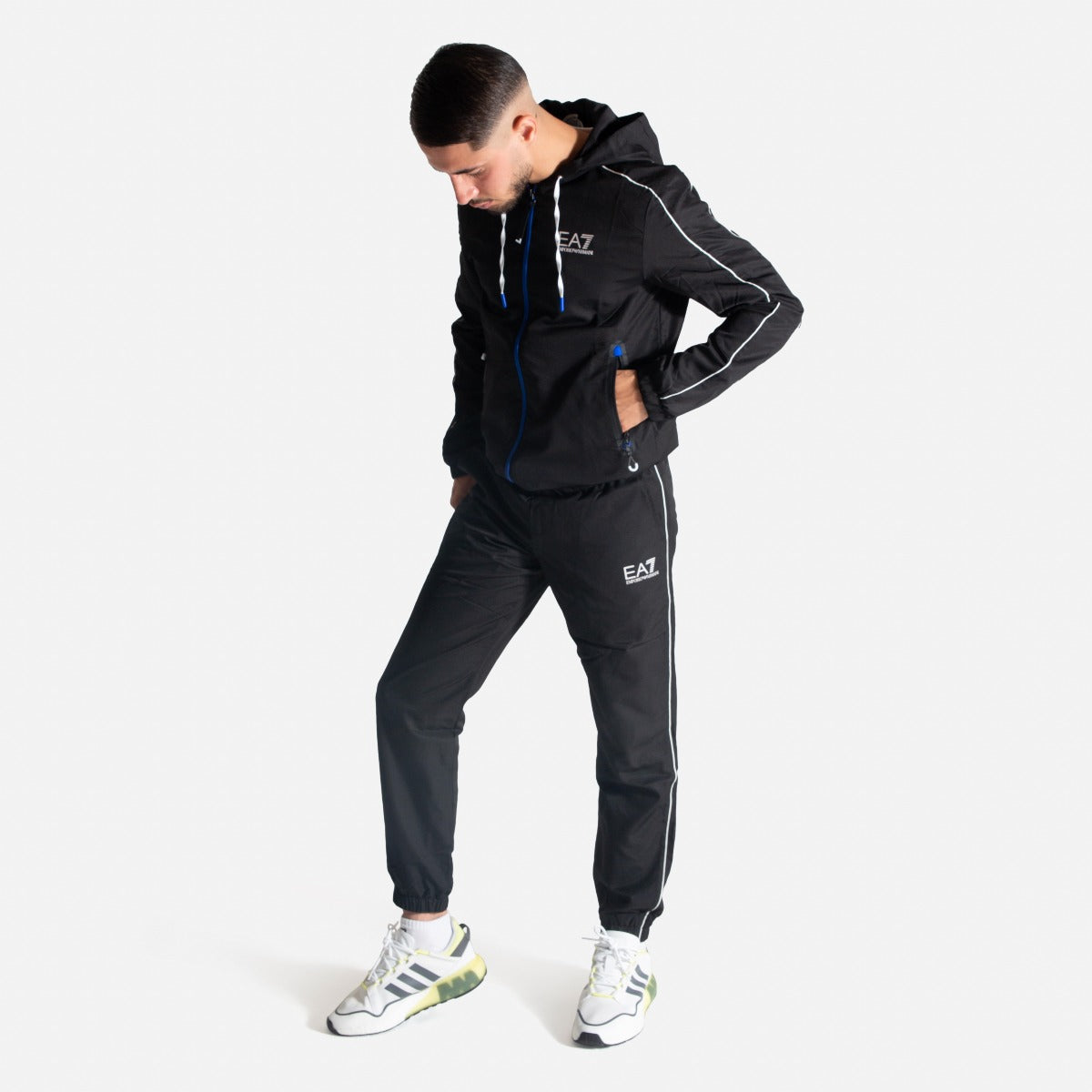 EA7 Ventus 7 Dynamic Athlete Tracksuit - Black/Blue