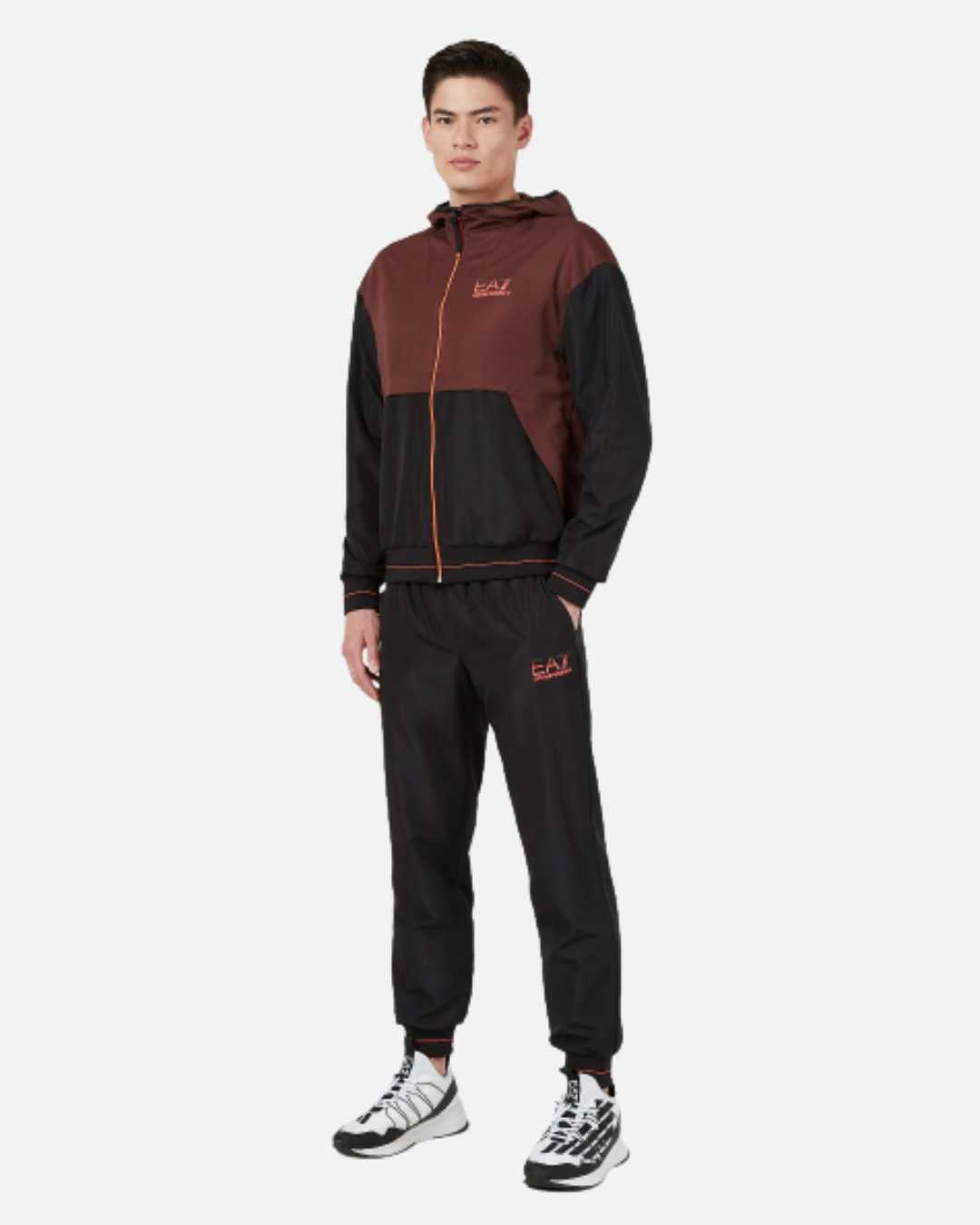 Emporio Armani EA7 Ventus 7 Hooded Tracksuit - Brown/Black
