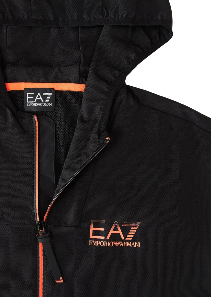 Emporio Armani EA7 Ventus 7 Hooded Tracksuit - Black/Orange
