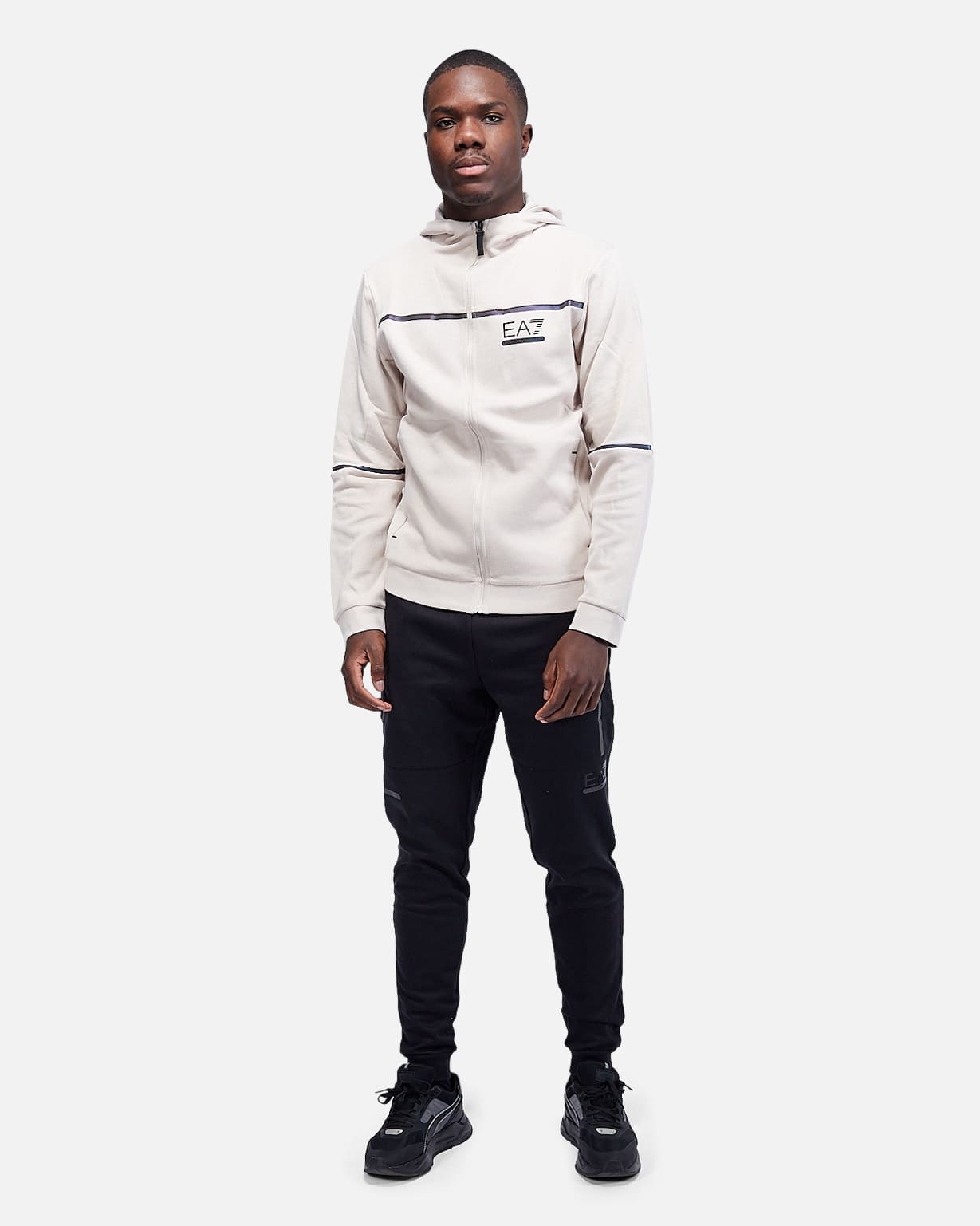 Survêtement EA7 Tracksuit Hoodie Ventus 7 - Beige/Noir