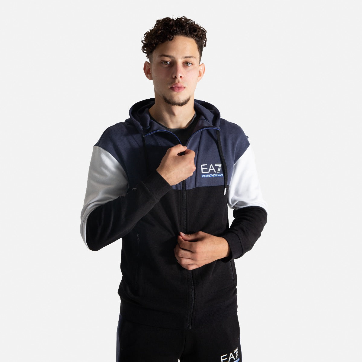 EA7 Ventus 7 Dynamic Athlete Tracksuit - Black/White/Blue
