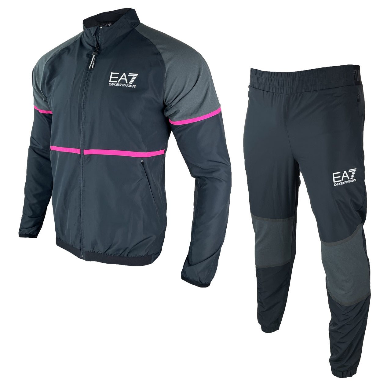 Emporio Armani EA7 Tennis Pro Trainingsanzug – Schwarz/Grau/Rosa