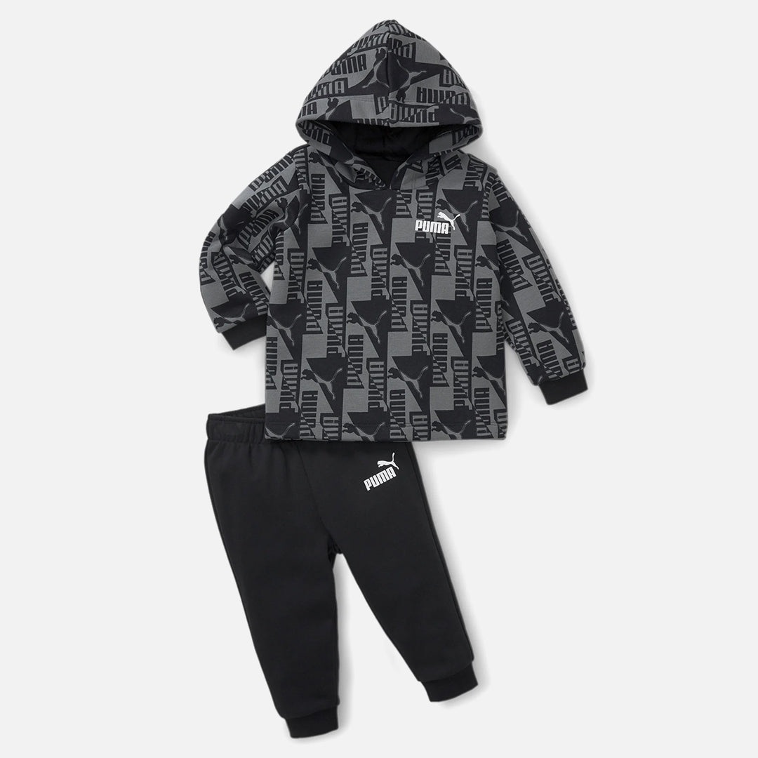 Puma Power Baby Minicats Trainingsanzug – Grau/Schwarz/Weiß