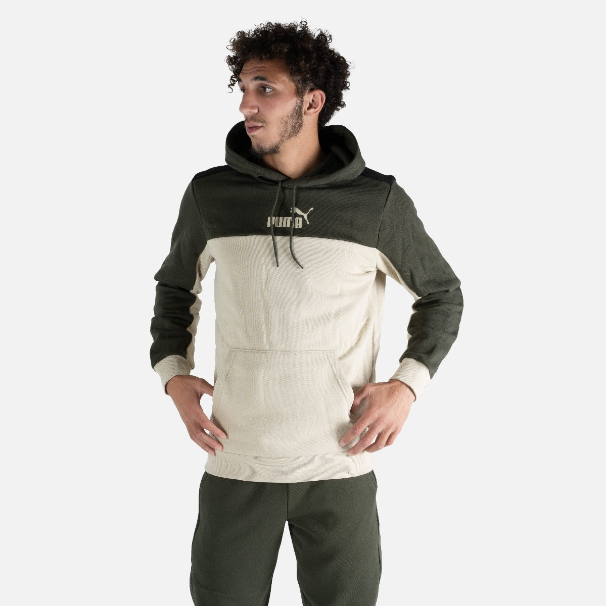 Felpa con cappuccio Puma - verde/nera - Footkorner - Footkorner
