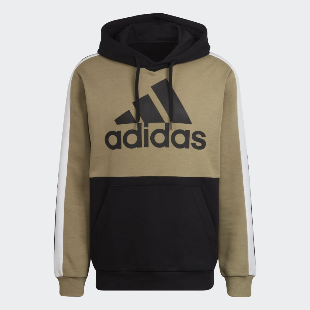 Adidas Essentials Colorblock Hoodie - Khaki/Black/White