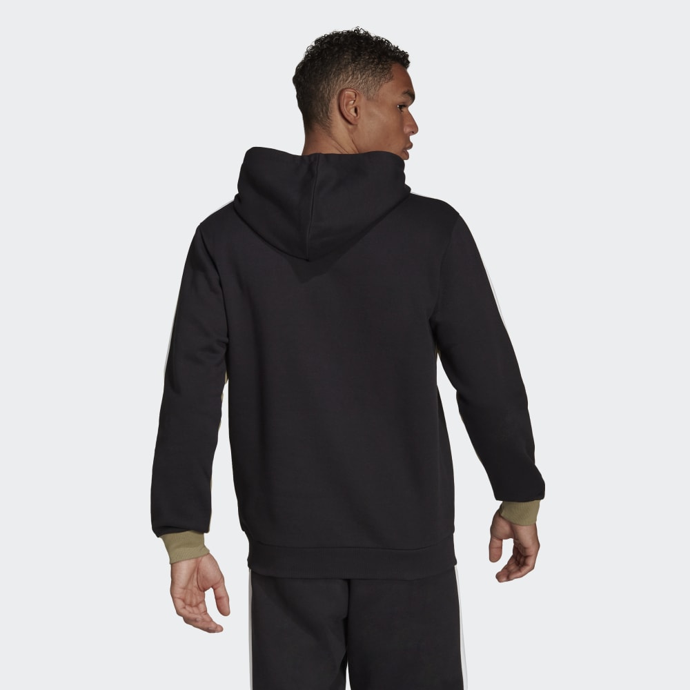 Adidas Essentials Colorblock Hoodie - Khaki/Black/White