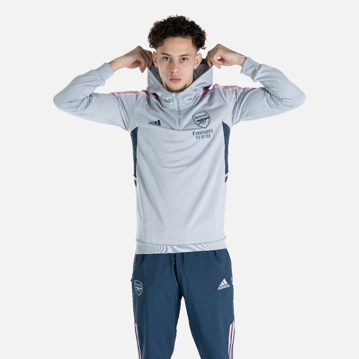 Felpa con cappuccio Arsenal 2022/2023 - Grigio/Rosa