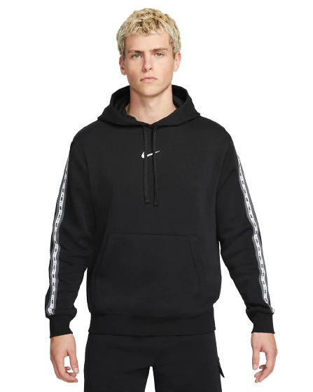 Nike Sportswear Fleece Hoodie Black White Footkorner