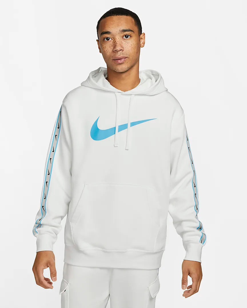 Sweat capuche Nike Sportswear Repeat Blanc Bleu Gris Footkorner