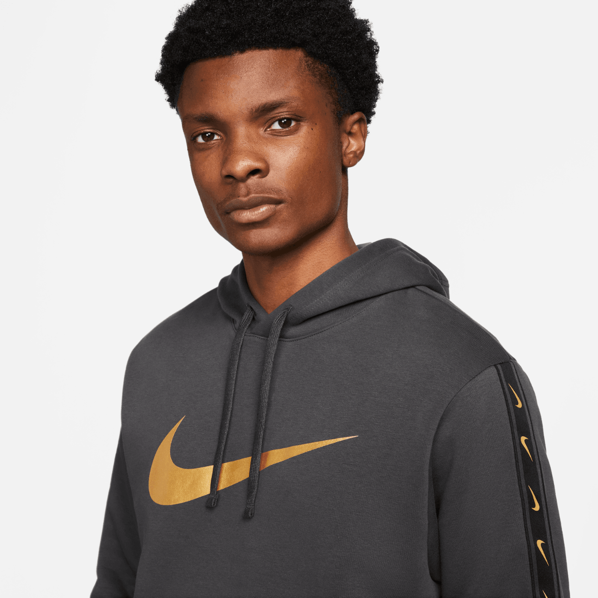 Nike Sportswear Repeat Hoodie - Grey/Black/Gold