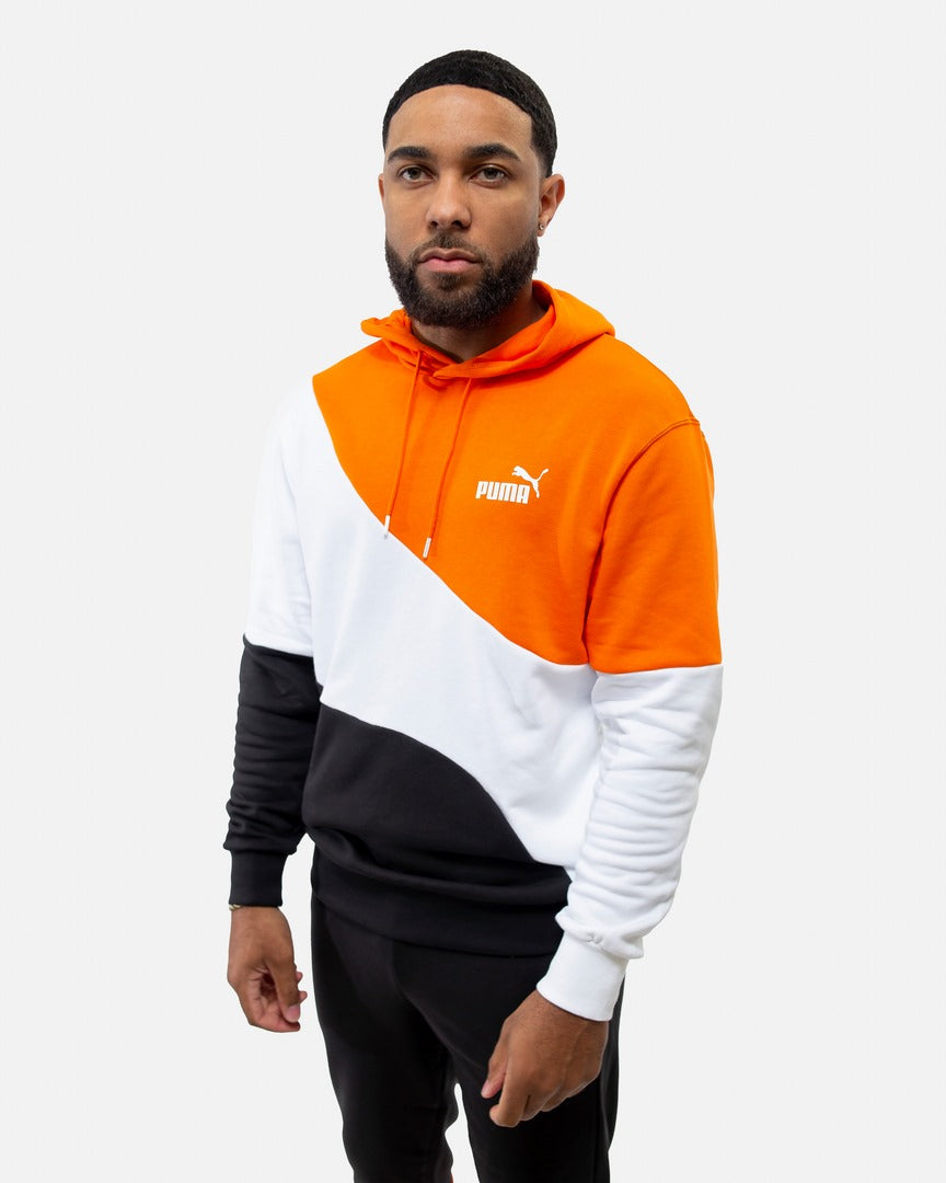 Puma Power Hoodie – Orange/Weiß/Schwarz