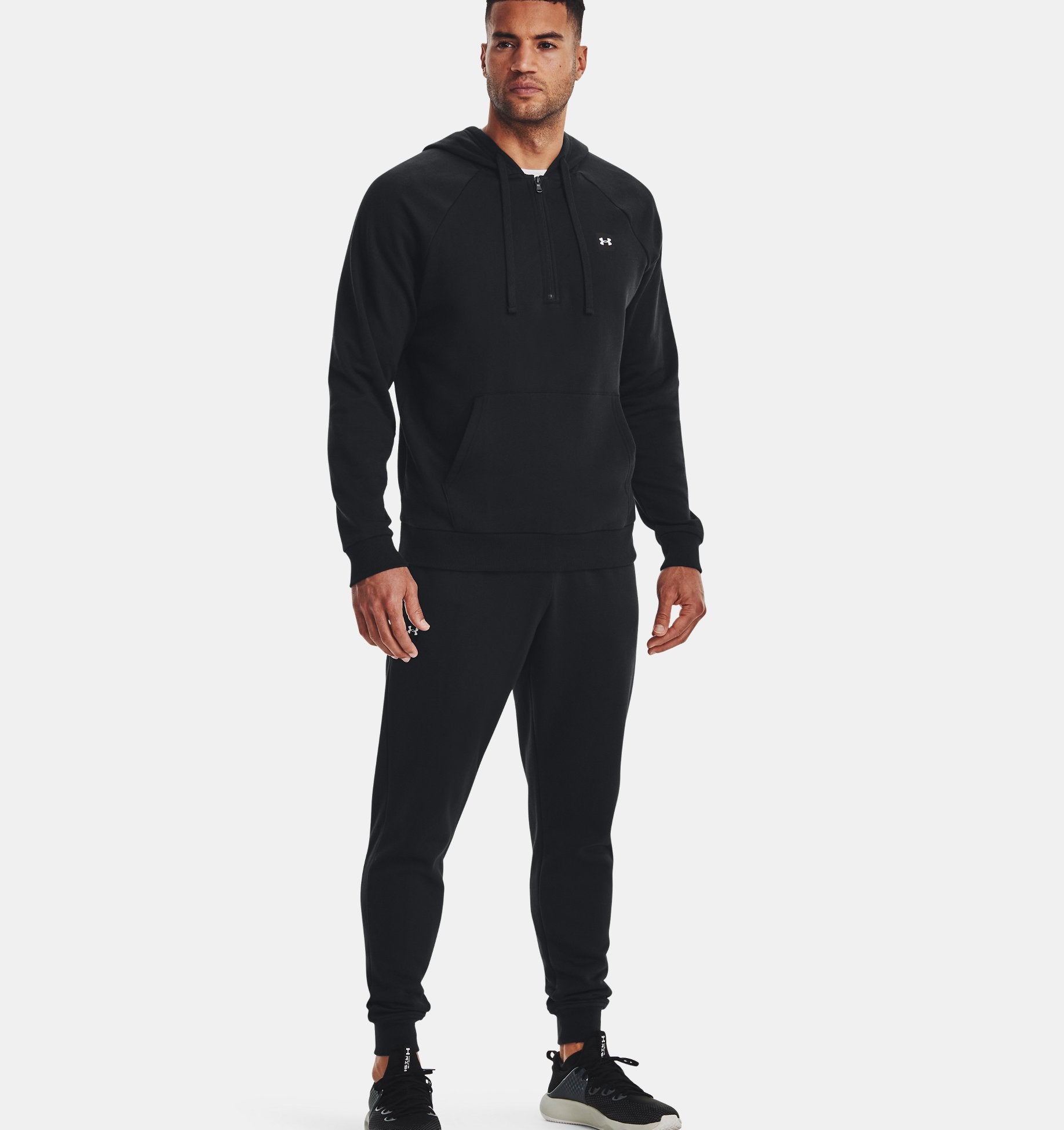 Under Armour Rival Fleece ½-Zip Kapuzenpullover – Schwarz