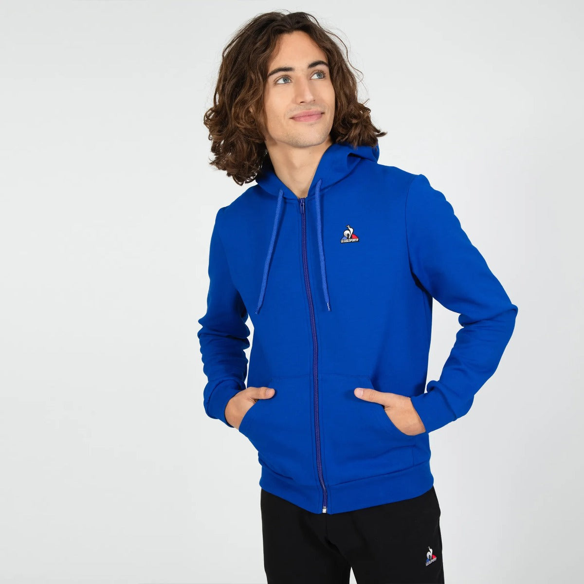 Sweatshirt Jogging Le Coq Sportif Jaune Sweat à Capuche Zippé Le