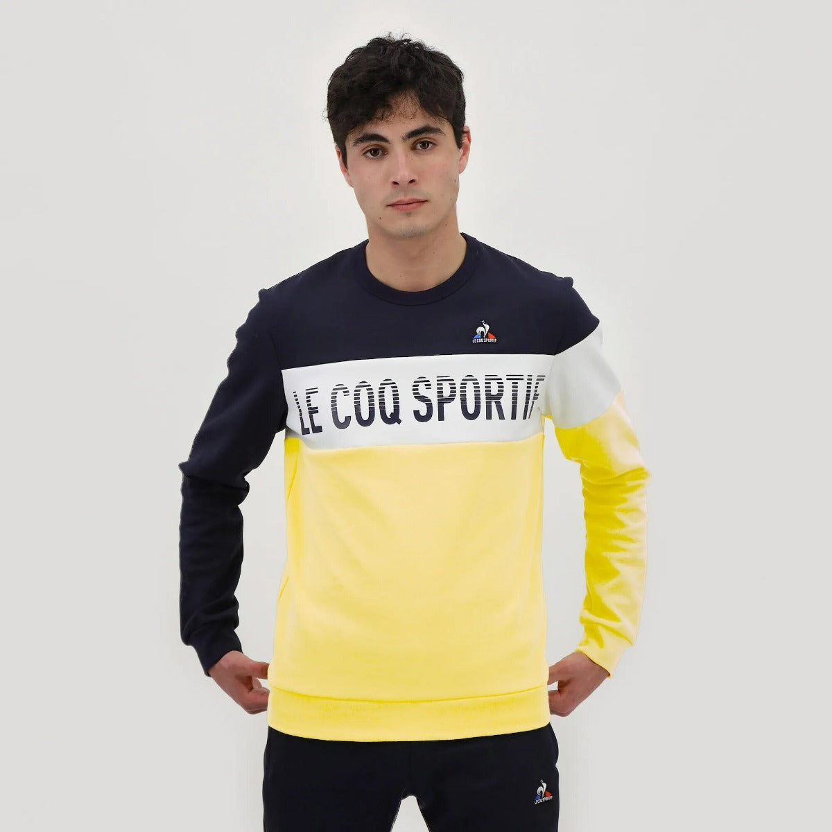 Sweat Le Coq Sportif Saison 2 - Jaune/Blanc/Bleu