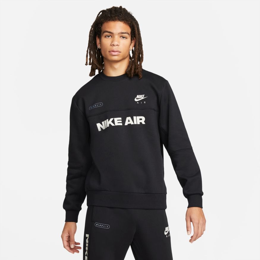 Sweat Nike Air brossé - Noir/Blanc