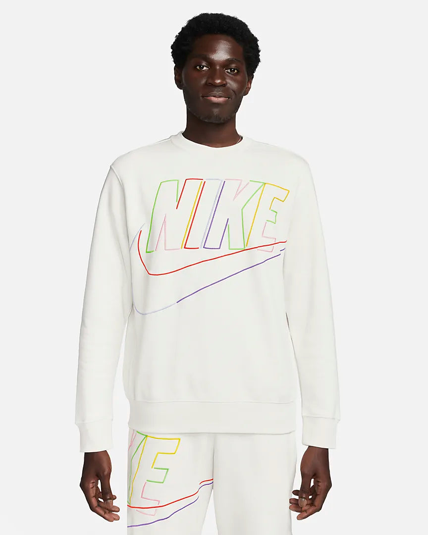 Sweat Nike Club Fleece + - Blanc/Vert/Jaune
