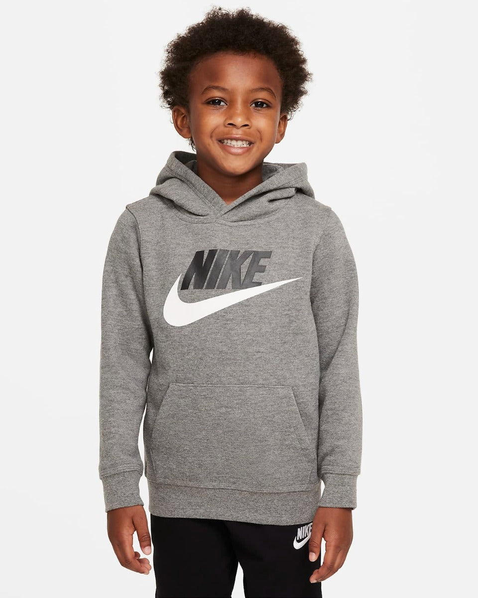 Sweat Nike Club Fleece Enfant - Gris/Noir/Blanc