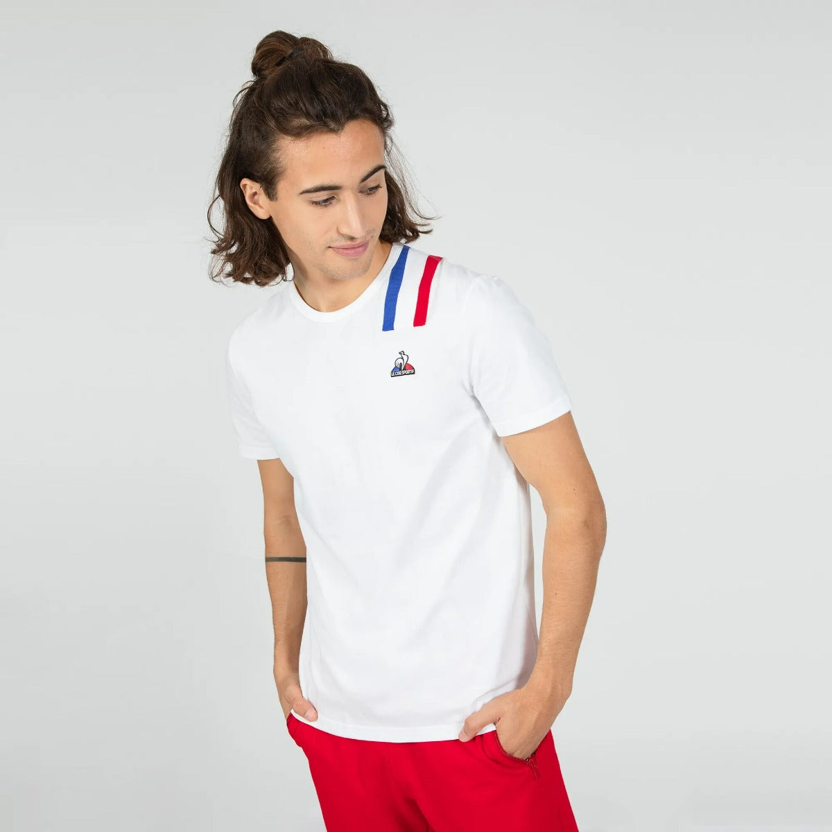 Le Coq Sportif Tricolor T-shirt - White