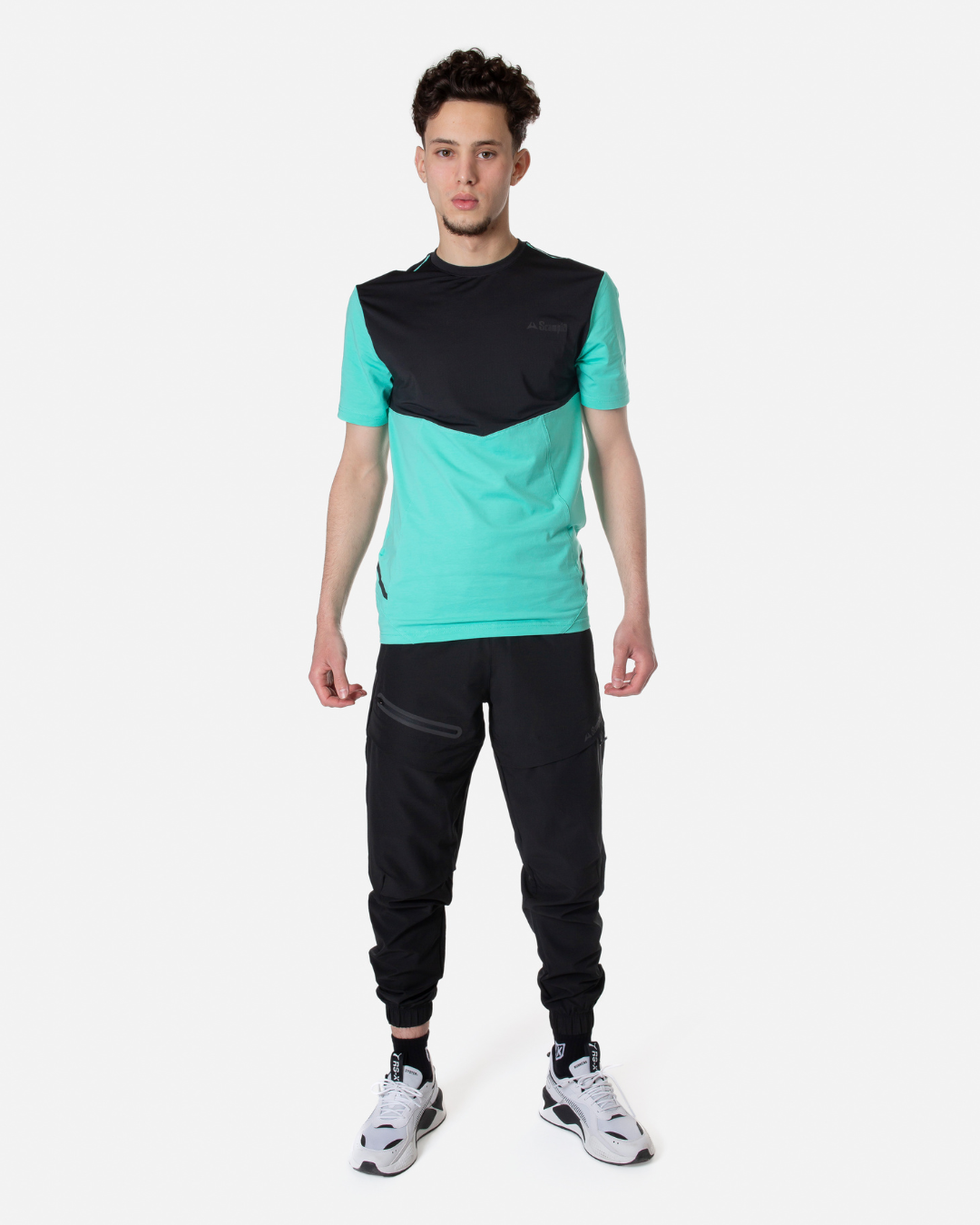 T-shirt Scampia Scalare - Menthe/Noir