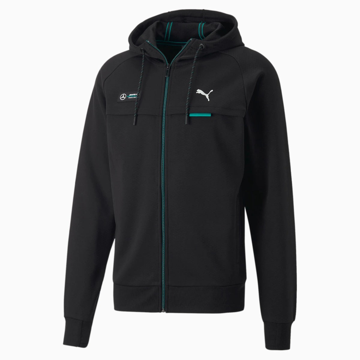 Puma Mercedes Kapuzenjacke – Schwarz/Blau/Weiß