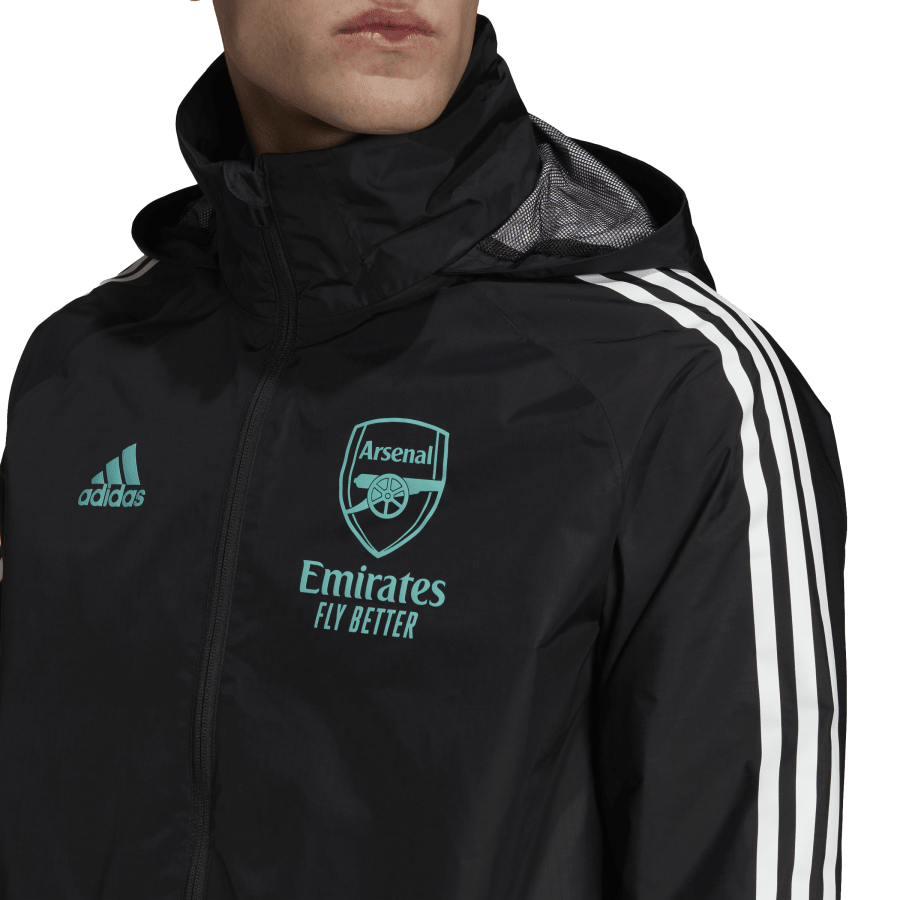 Giacca impermeabile Arsenal 2021/2021 - Nera/Verde