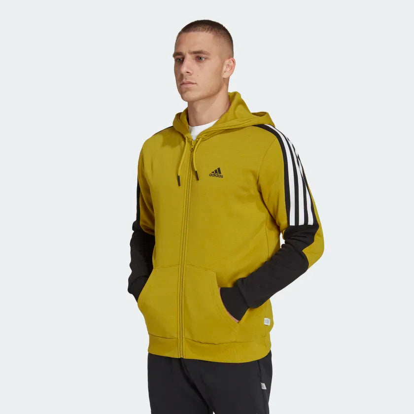 Adidas 3 Stripe Future Icons Hoodie Yellow Black White Footkorner