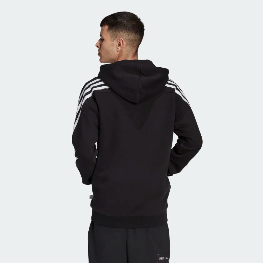 Veste à capuche Adidas à 3 bandes Future Icons - Noir/Blanc