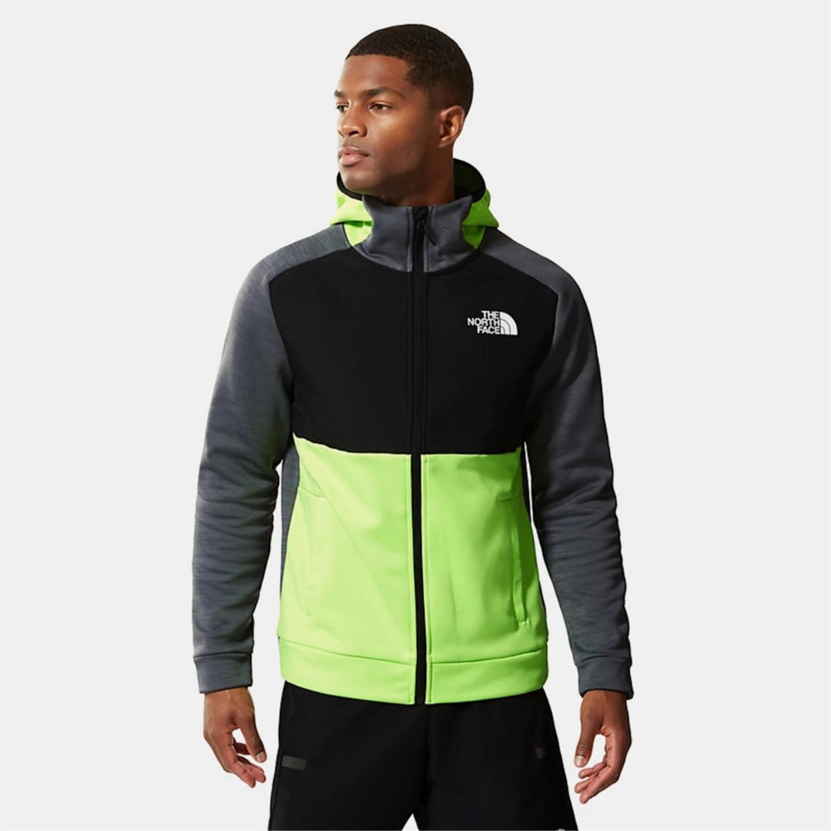 Veste à capuche The North Face Ma Fleece - Noir/Vert/Gris