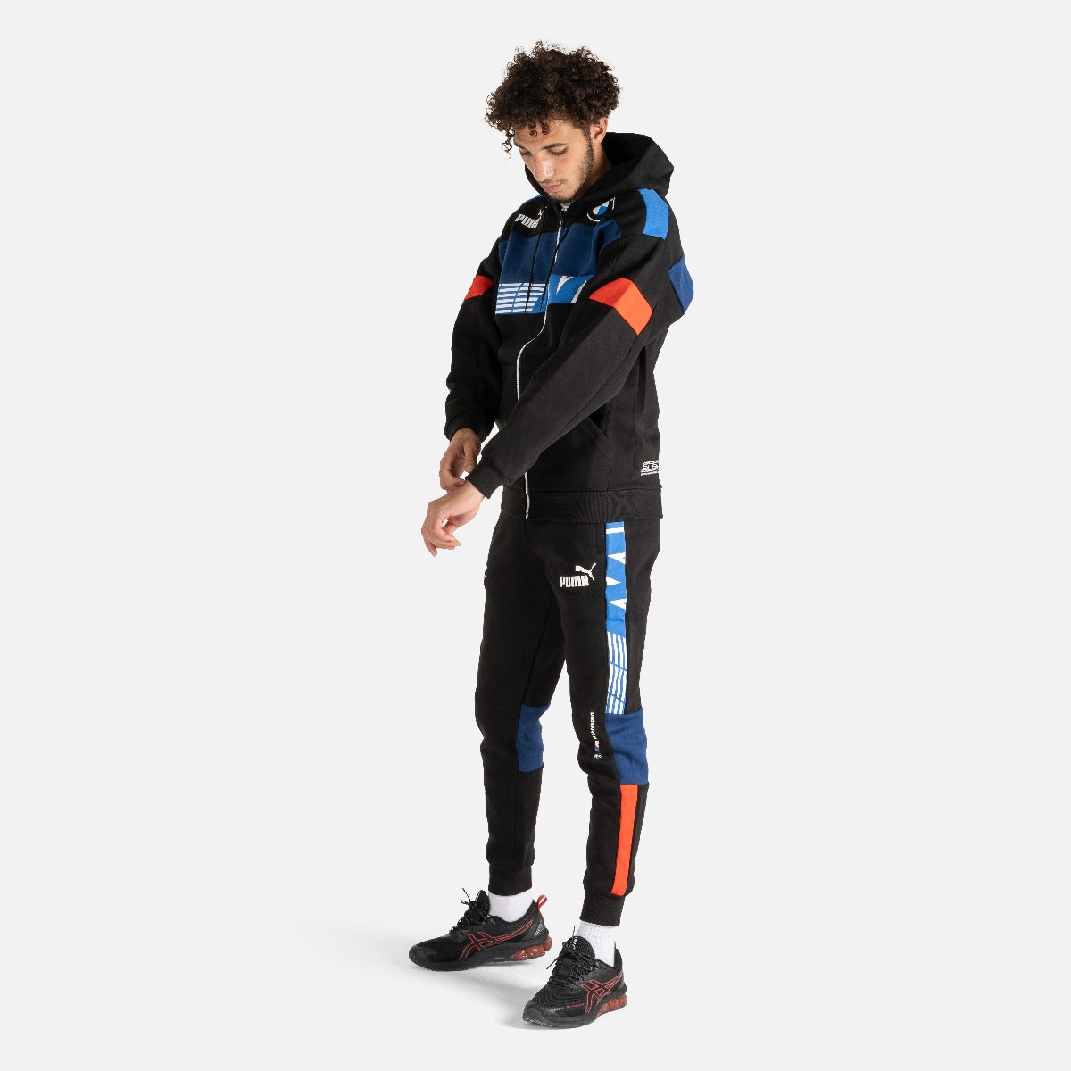 Puma BMW Motorsport Kapuzenjacke – Schwarz/Rot/Blau