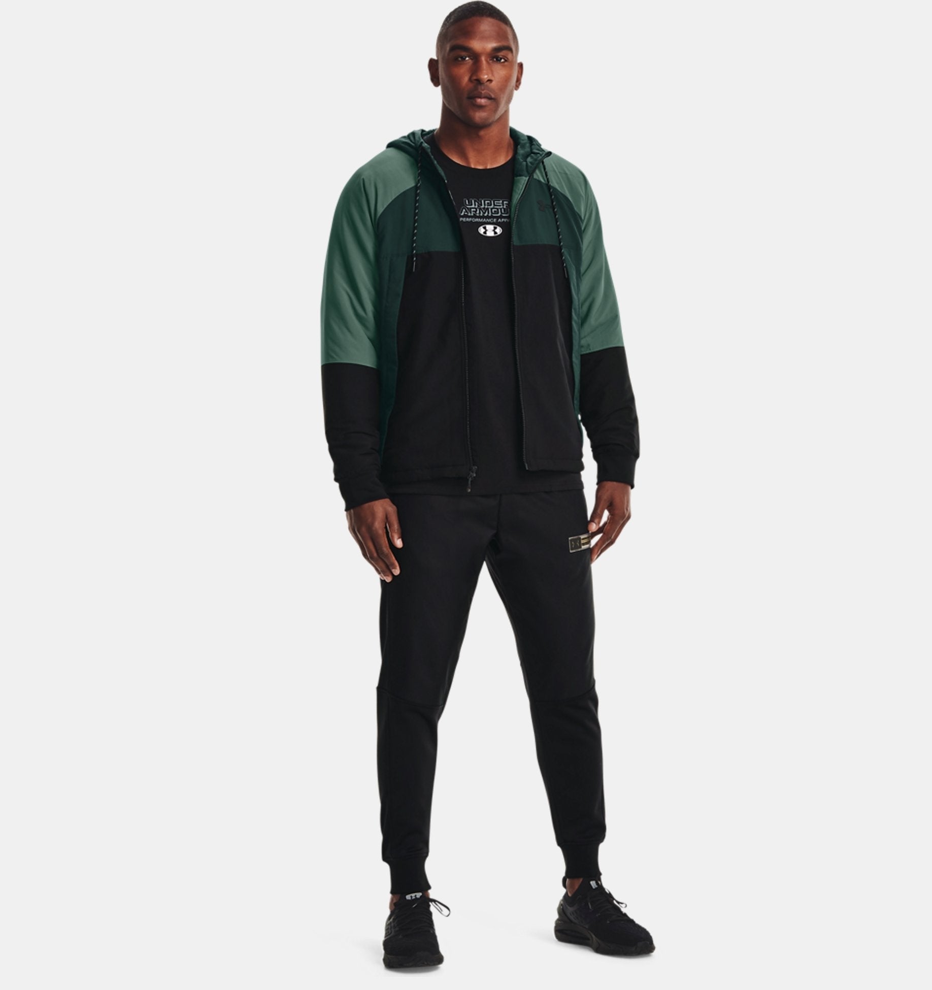 Giacca con cappuccio Under Armour Spring Insulate - nera/verde