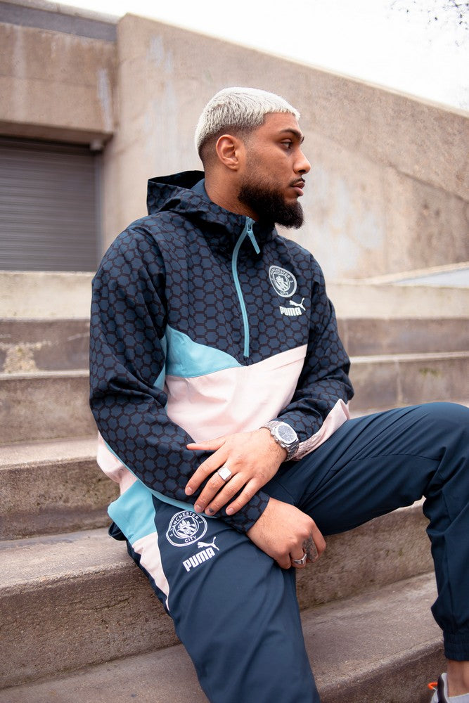 Manchester City Windbreaker Jacket 2022/2023 - Blue/Beige