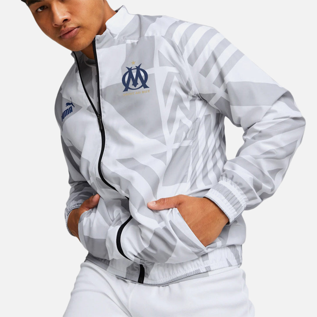 Veste Coupe-vent OM 2022-2023 - Blanc/Gris/Bleu