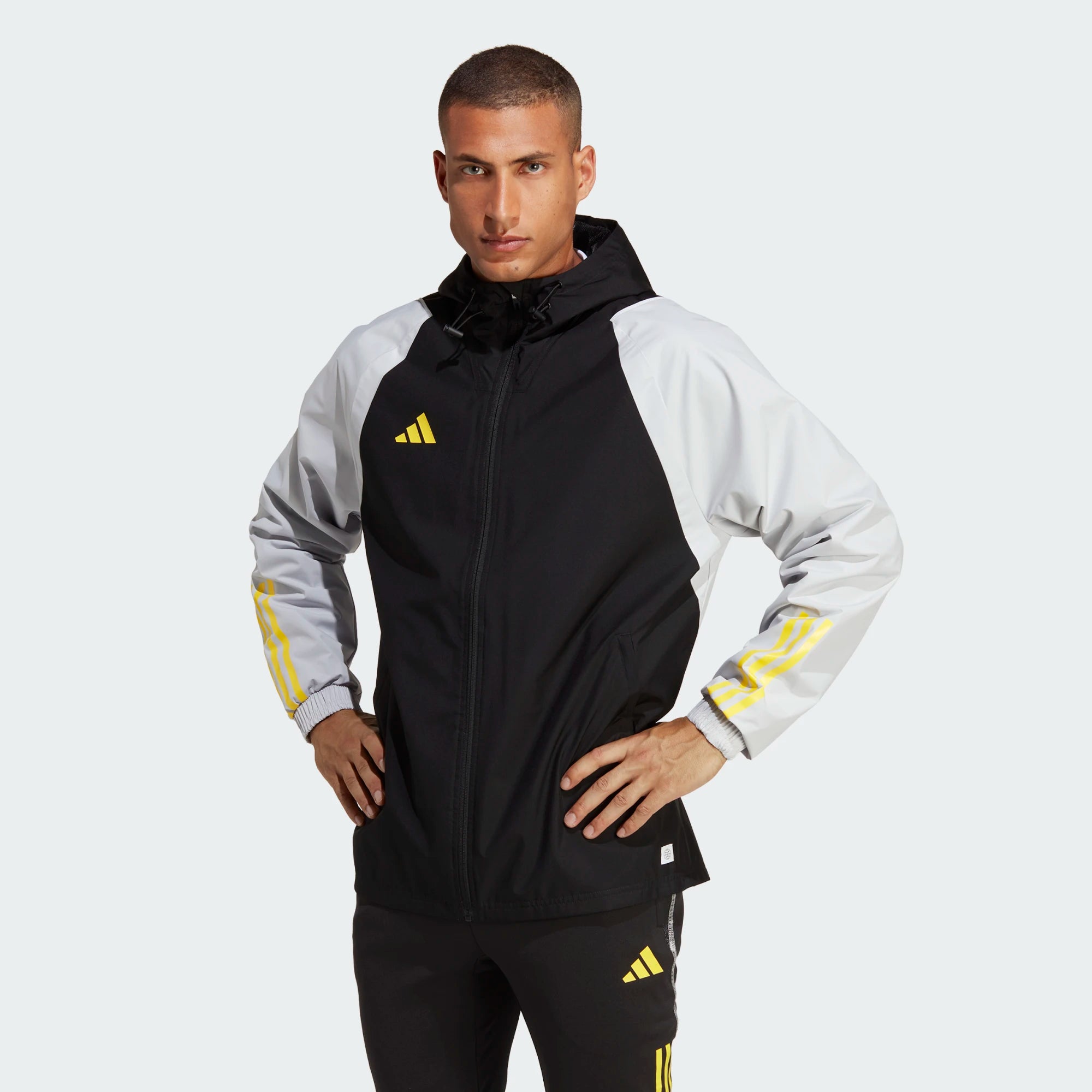 Yellow black and white windbreaker hotsell